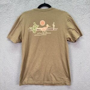 Poncho Outdoors Tshirt Mens M Brown Austin Texas Roadrunner Graphic Tee Outoor